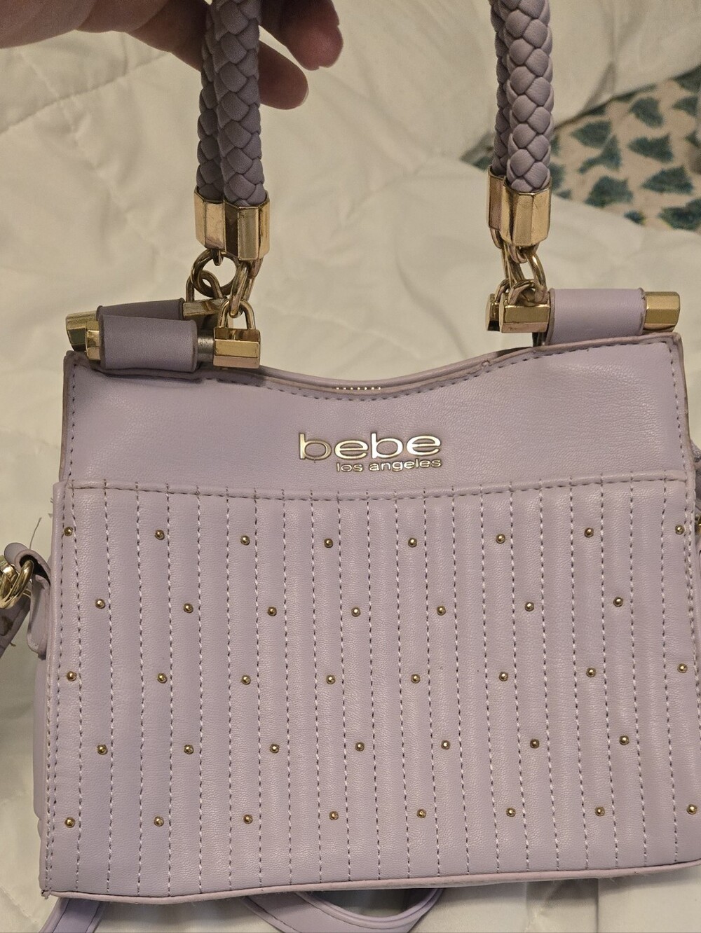 Bebe Lavender Studded Crossbody Bag